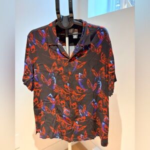 Ksubi Black and Red Butterfly Print Shirt